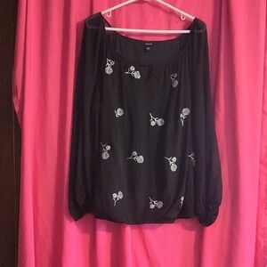 ALYX Plus Sized Embroidered Black Blouse